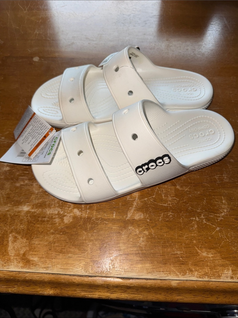 Crocs White Slides Size 10 NWT - Picture 2 of 4